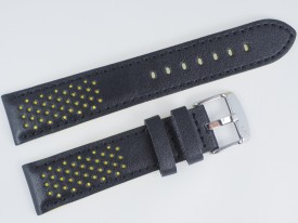 Pasek MORELLATO RALLY skórzany czarno-żółty 22 mm