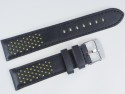 Pasek MORELLATO RALLY skórzany czarno-żółty 22 mm