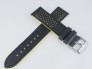 Pasek MORELLATO RALLY skórzany czarno-żółty 22 mm