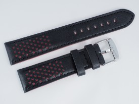 Pasek MORELLATO RALLY skórzany czarno-czerwony 22 mm