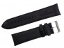 Pasek do zegarka skórzany 24 mm czarny niebieska nić