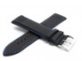 Pasek do zegarka skórzany 24 mm czarny niebieska nić