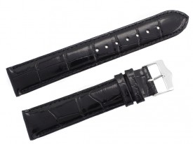 Pasek Atlantic 19 mm czarny srebrna sprzączka