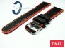 Pasek Timex - 22mm - Czarny, pomarańczowe obszycie