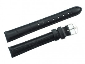 Pasek Atlantic 14 mm czarny srebrna klamra