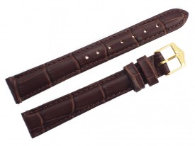 Pasek Atlantic 14 mm brązowy złota klamra