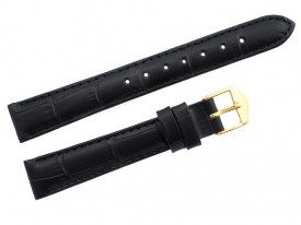 Pasek Atlantic 14 mm czarny złota klamra