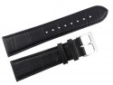 Pasek Atlantic 24 mm czarny srebrna klamra