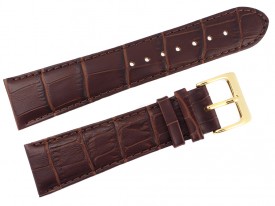 Pasek Atlantic 24 mm brązowy złota klamra