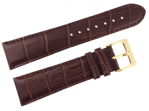 Pasek Atlantic 24 mm brązowy złota klamra