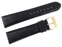 Pasek Atlantic 24 mm czarny złota klamra