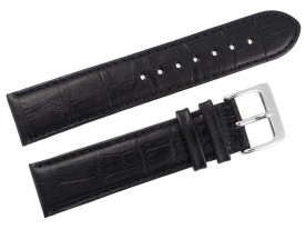 Pasek Atlantic 21 mm czarny srebrna klamra