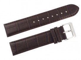 Pasek Atlantic 21 mm brązowy srebrna klamra