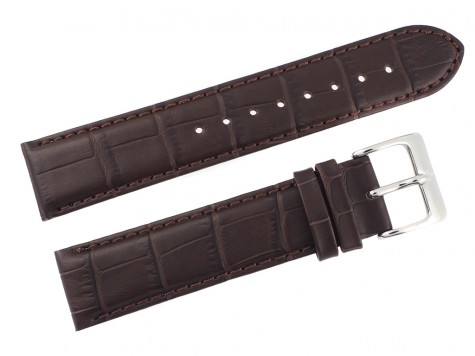 Pasek Atlantic 21 mm brązowy srebrna klamra