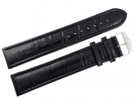 Pasek Atlantic 21 mm czarny srebrna klamra XL