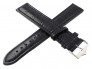 Pasek Atlantic 21 mm czarny srebrna klamra XL