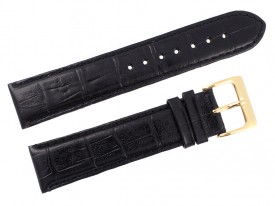 Pasek Atlantic 21 mm czarny złota klamra