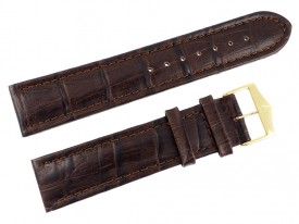 Pasek Atlantic 21 mm brązowy złota klamra