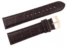 Pasek Atlantic 22 mm brązowy klamra różowe złoto