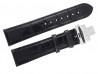 Pasek Atlantic 22 mm czarny zapięcie srebrne