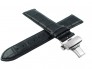 Pasek Atlantic 22 mm czarny zapięcie srebrne