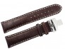 Pasek Atlantic 22 mm brązowy zapięcie srebrne