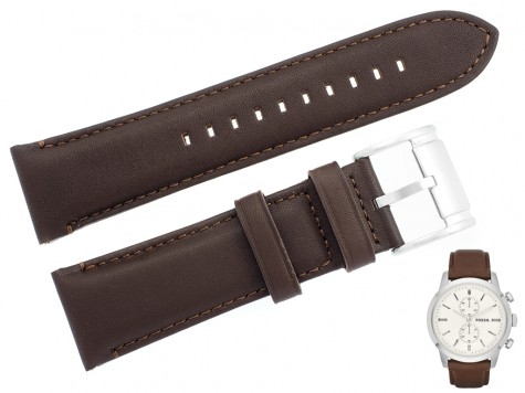 Pasek Fossil FS4865 skórzany brązowy 24 mm