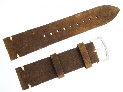 Pasek Atlantic Seaflight 22 mm brązowy skórzany