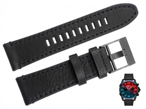 Pasek Diesel DZT2013 skórzany czarny 24 mm