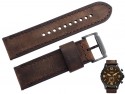 Pasek Fossil JR1487 skórzany ciemny brąz 24 mm