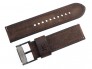 Pasek Fossil JR1487 skórzany ciemny brąz 24 mm